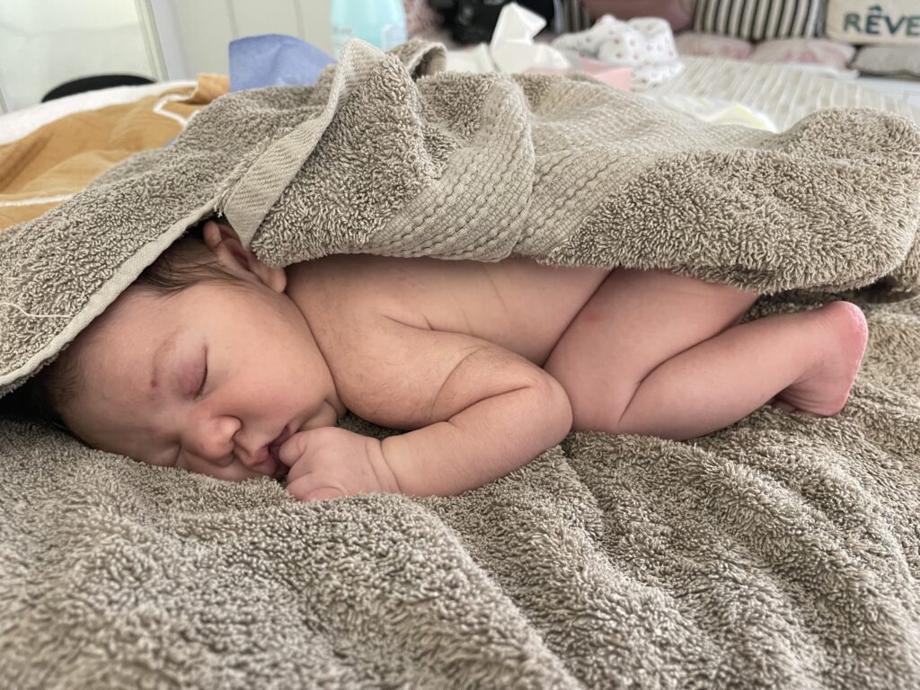Bébé séché après le TBB